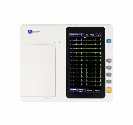 Digitaces 3 canales electrocardiograma médico de la máquina de Ecg de la pantalla a color de 7 pulgadas